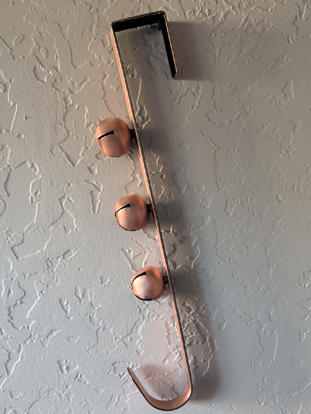 Copper Sleigh Bell Wall Hook Rack - Home Wall Decor Stocking Hanger